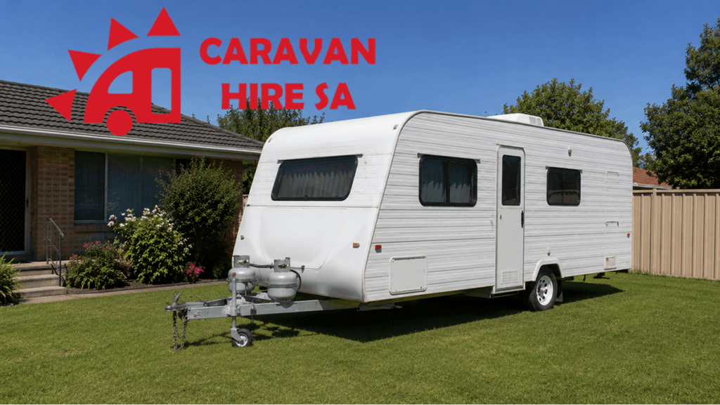 Caravan fitting through side gate access in Adelaide backyard - Caravan Hire SA 